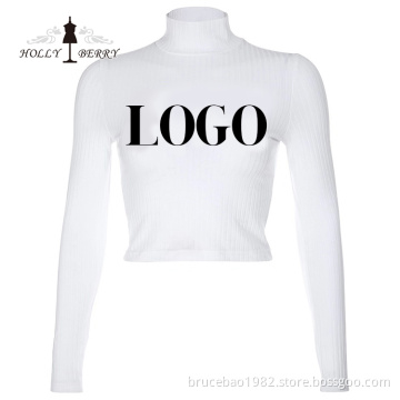 Casual Customized Logo Sexy Fashion Slim Tops Blouses